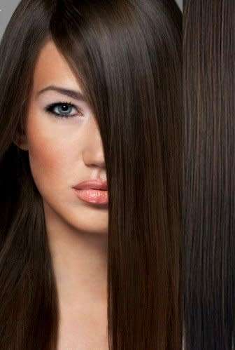 High Quality Heat Resistant washable hair extensions  #4 Dark Brown