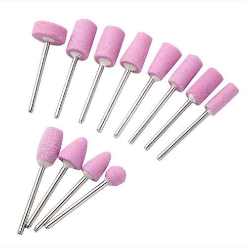 12pcs Ceramic Nail Sanding Bits Grinding Tools For Electric Drill Machine