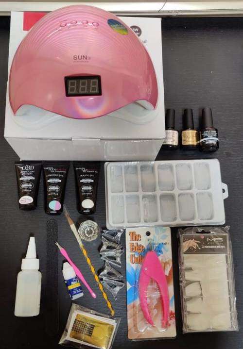 ACRYLIC UV LED POLY GEL NAIL KIT SET + 48 WATT LED LAMP