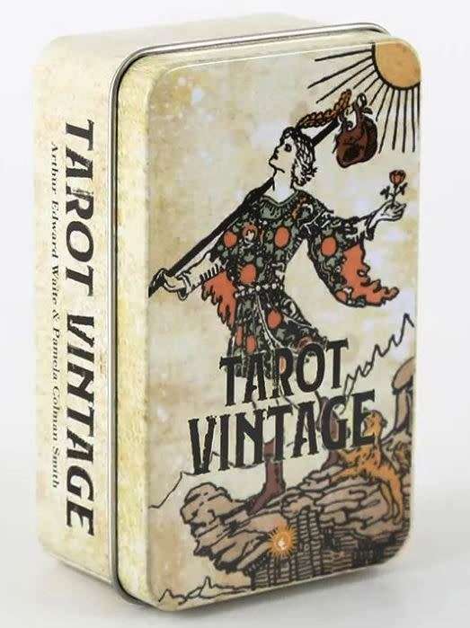TAROT VINTAGE 78 GOLDEN EDGED CARDS IN TIN BOX