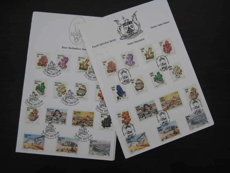 Namibia 1st and 4th definitive series (1.4 and 4.1) Mines and minerals