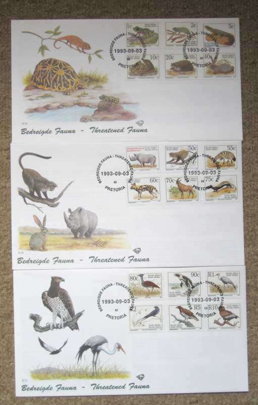 Endangered fauna official FDC set of 3 (6.1 a / b / c)