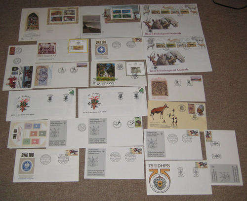 SWA / Namibia lot of 22 fdc and date stamp cards