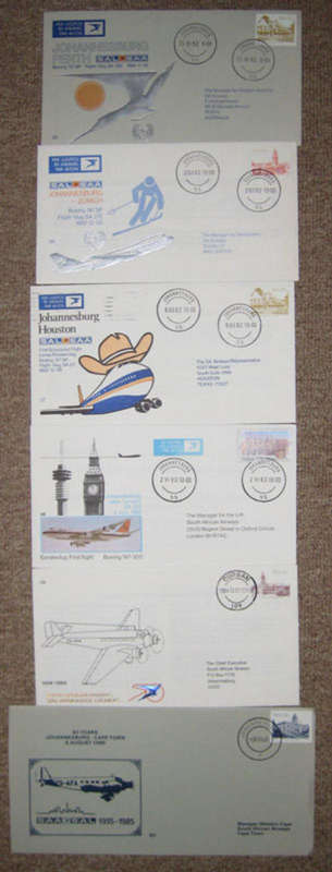 RSA - lot of  25 SAA airmail FDC (1982 - 1994) !!!!!!!!!!!!!!!!!!!!!!