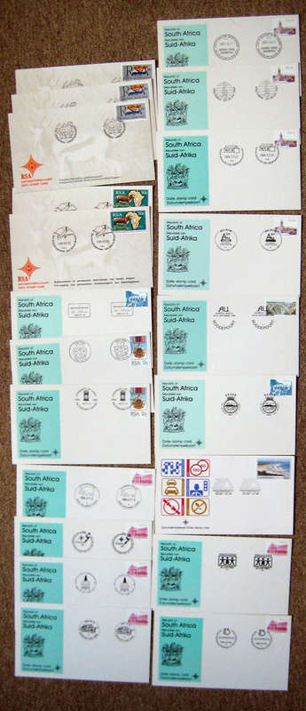 RSA Date stamp cards - lot of 21 - 1984 to 1990