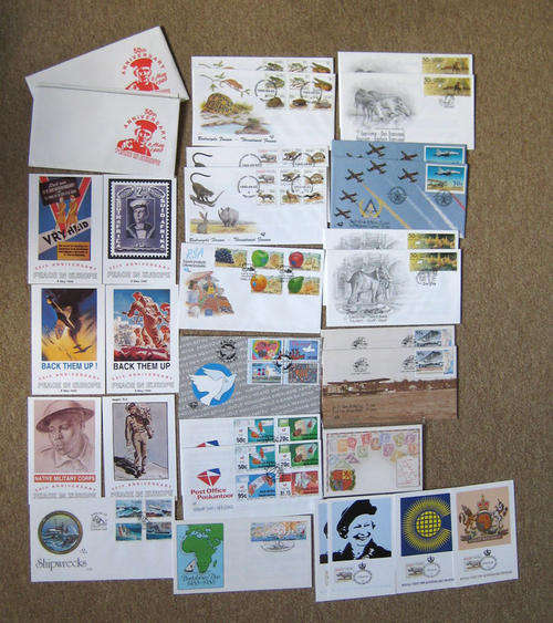 Mixed lot, FDC and postcard - includes anniversary PEACE IN EUROPE 8 May 1845 postcards