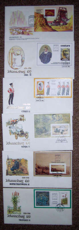 Johannesburg 100 years - Oct 1986 - Special FDC set