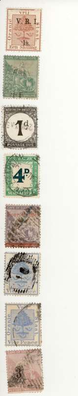 Lot of 8 High value stamps - Rhodesia, OFS, Union, COGH