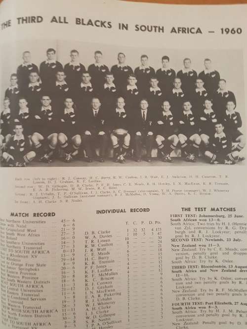 ALL BLACKS V SPRINGBOKS 1970 TOUR PUBLICATION