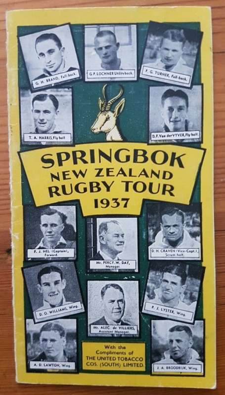 1937 SOUTH AFRICA TOUR OF NEW ZEALAND ITINERARY BOOKLET