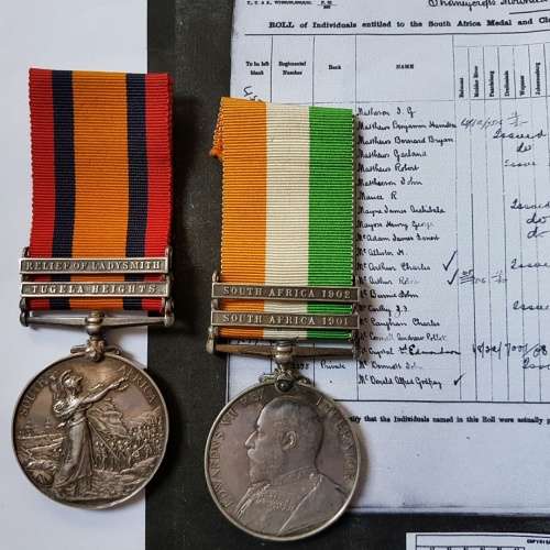QSA/KSA MEDAL GROUP - SGT - THORNYCROFTS MOUNTED INFANTRY
