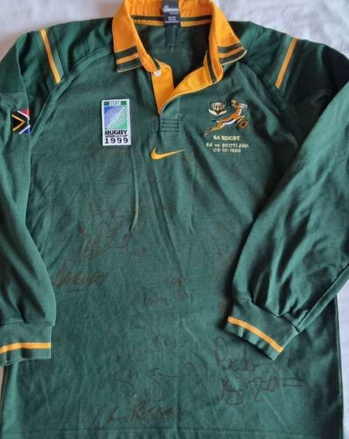1999 RUGBY WORLD CUP - SPRINGBOK MATCH WORN JERSEY V SCOTLAND