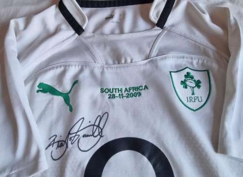 2009 IRELAND V SPRINGBOKS MATCH JERSEY- SIGNED BRIAN O DRISCOL- NO NUMBER