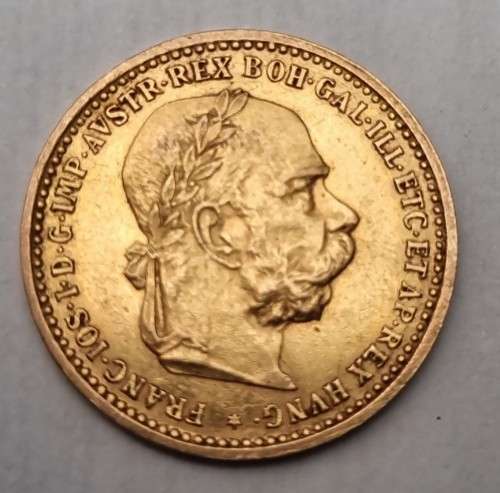 1905 10 CORONA EMPORER FRANS JOSEPH 1 OF AUSTRIA GOLD COIN