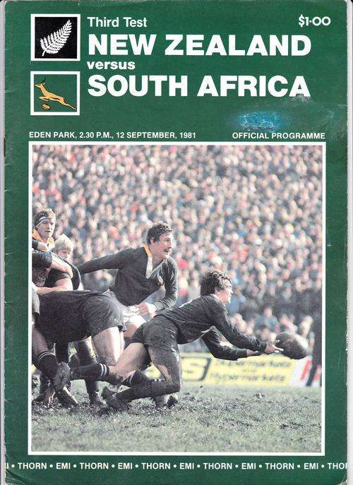 1981 SOUTH AFRICA V NEW ZEALAND - EDEN PARK - RUGBY PROGRAMME