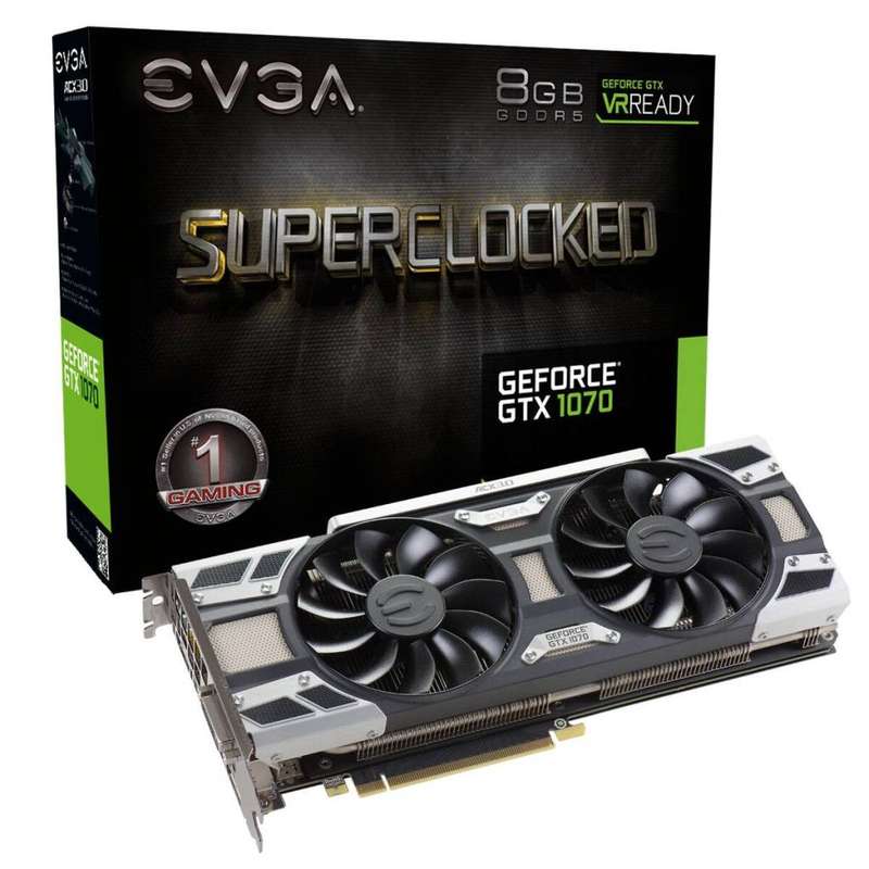 EVGA GTX 1070 8GB SUPERCLOCKED ** Gaming Graphics Card ** Excellent Condition ** Never Mined