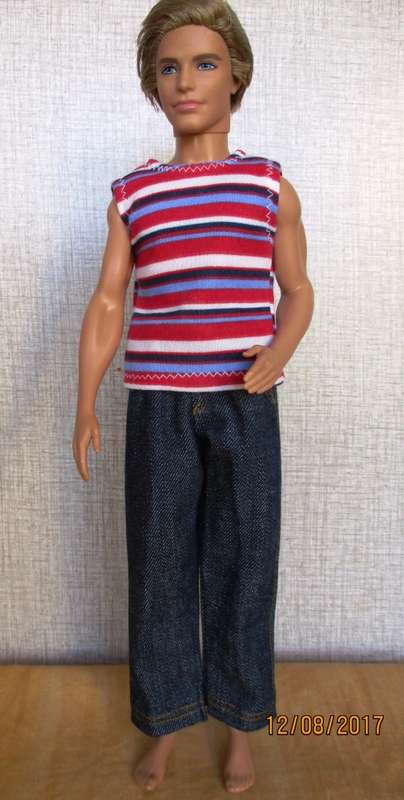 Ken - Barbie - denim jeans and jacket with sleeveless T-shirt.