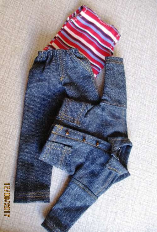 Ken - Barbie - denim jeans and jacket with sleeveless T-shirt.
