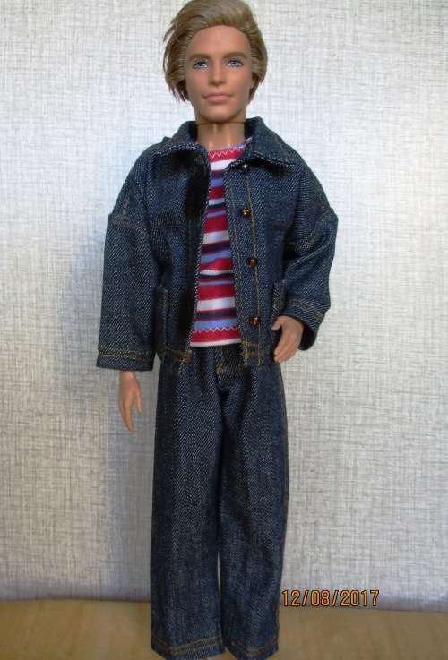 Ken - Barbie - denim jeans and jacket with sleeveless T-shirt.