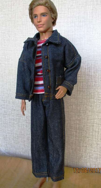 Ken - Barbie - denim jeans and jacket with sleeveless T-shirt.