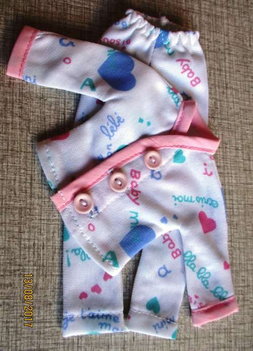 Barbie winter pyjamas in brushed nylon with pink binding.
