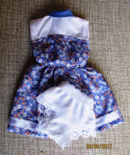 Barbie dress - blue and white.