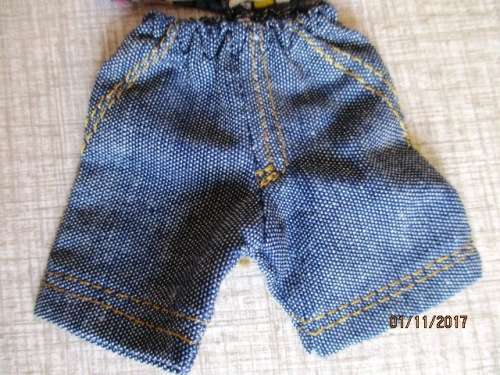 Barbie denim SHORTS with flower print T-SHIRT.