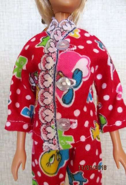 Barbie winter PYJAMAS - red print.