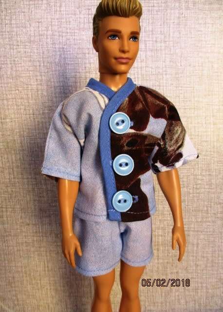 Ken - Barbie - summer pyjamas - blue horse