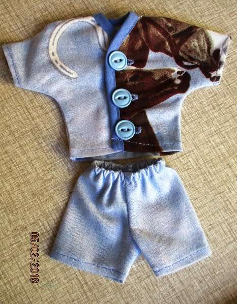 Ken - Barbie - summer pyjamas - blue horse