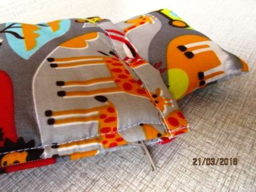Ken sleeping bag in bright safari print.