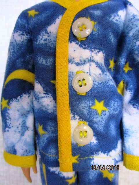 Ken - Barbie - doll's winter pyjamas - blue moons