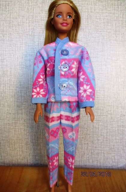 Barbie doll's winter PYJAMAS - snow flake