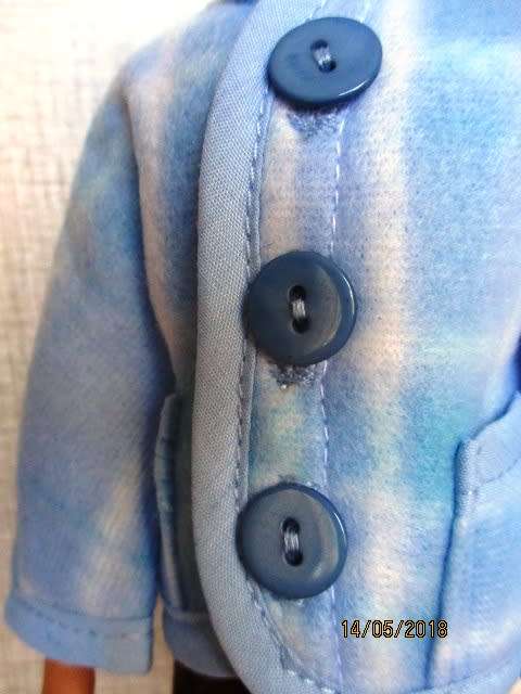 Ken - Barbie - doll's polar fleece hoodie - blue check