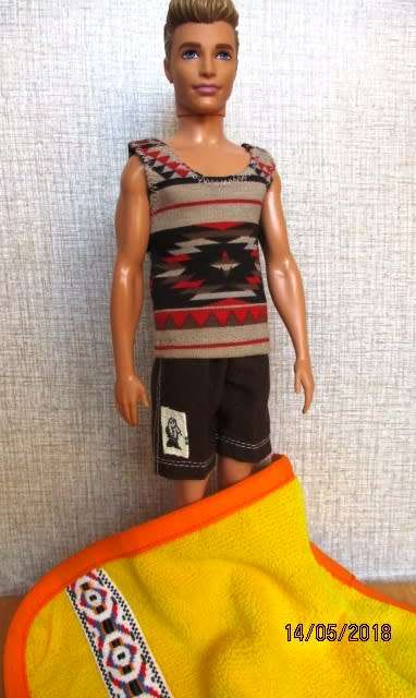 Ken - Barbie - doll's beach set - brown