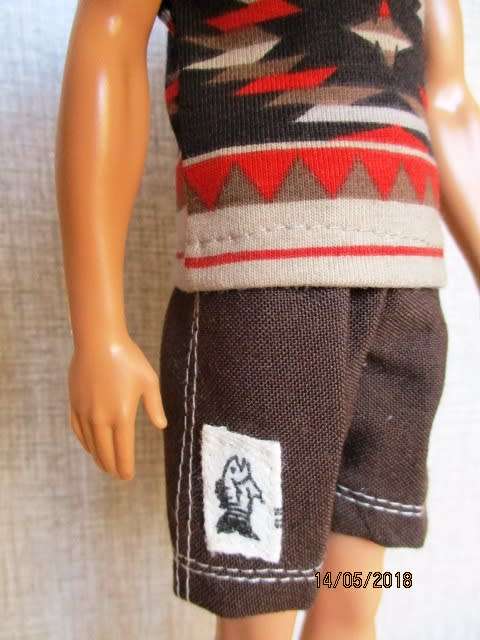 Ken - Barbie - doll's beach set - brown