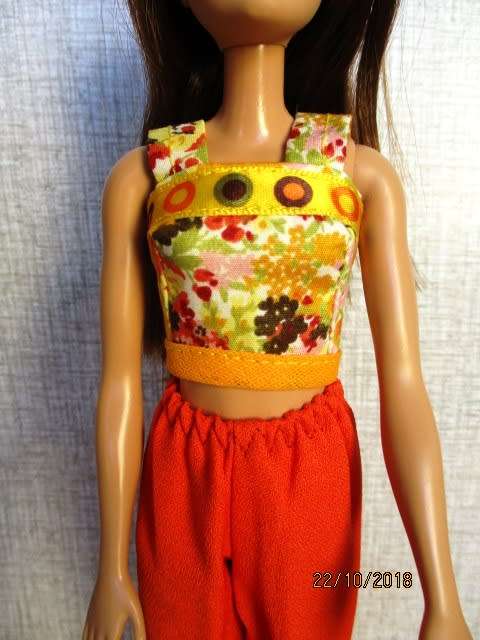 Barbie doll's orange pants and strap top - SECONDS