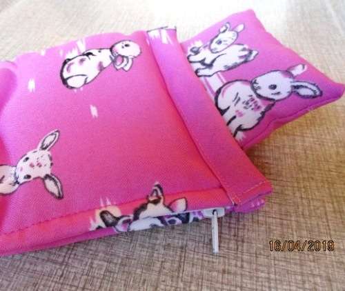 Barbie doll's SLEEPING BAG - pink bunnies