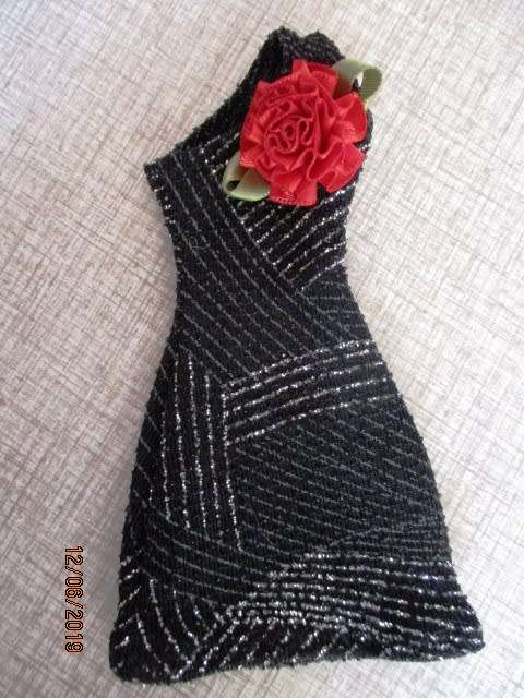 Barbie doll's cocktail dress - black one shoulder