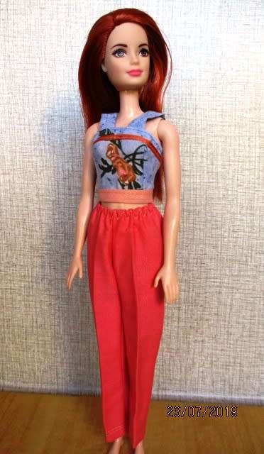 Barbie doll's pants and strap top - orange