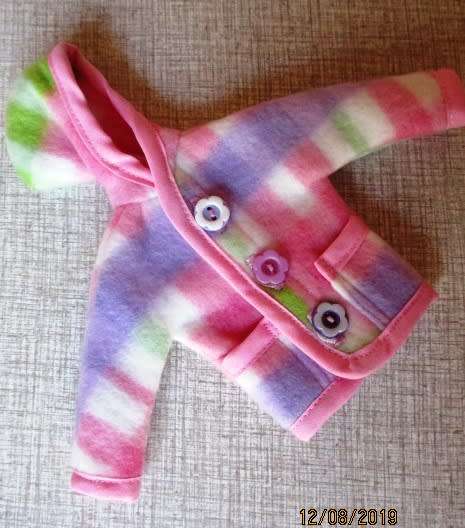 Barbie dolls's HOODIE - pink and mauve check