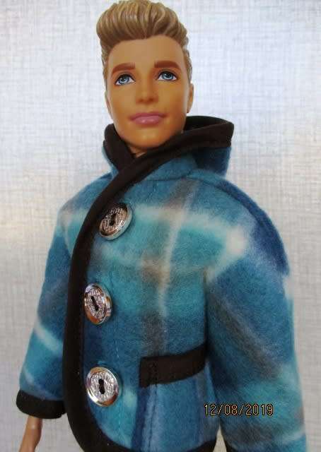 Ken doll's HOODIE - turquoise and brown