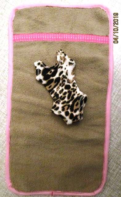 Barbie doll's bathing costume and beach towel - leopard