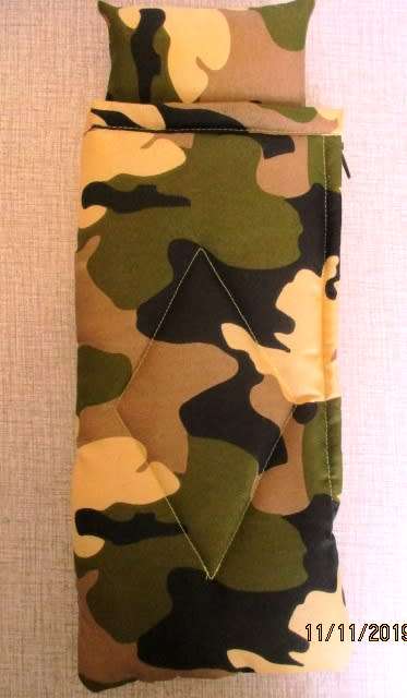 Ken doll`s sleeping bag - brown camo