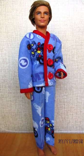 Ken doll's winter pyjamas - motorcross