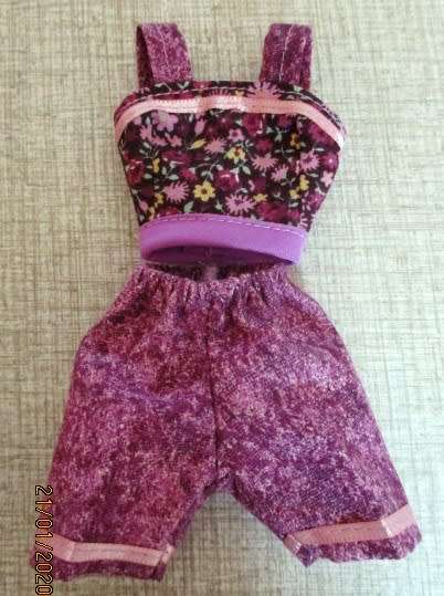 Barbie doll's shorts and top - grape smudge
