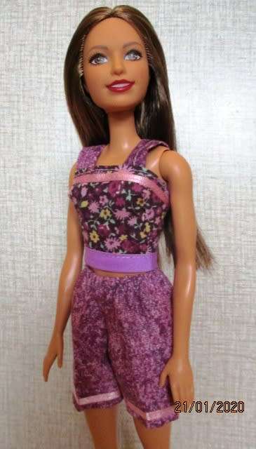 Barbie doll's shorts and top - grape smudge