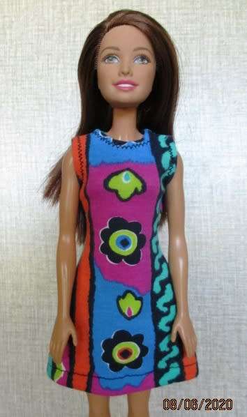 Barbie doll's dress - flower print bright