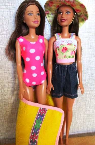 Barbie doll's beach fun set - pink rose