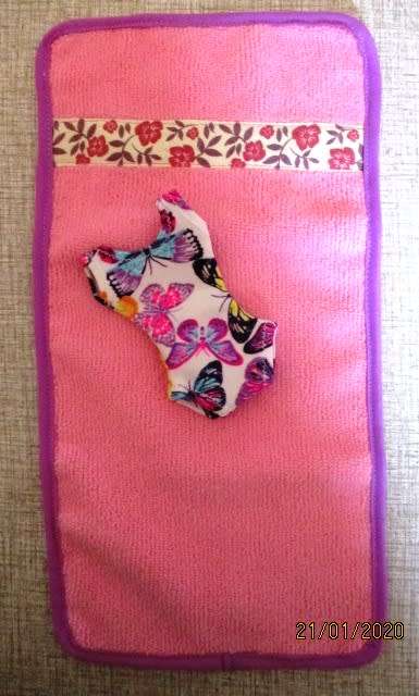 Barbie doll's bathing costume and towel - butterflies